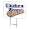 Signmission Chicken Wrap Yard Sign & Stake outdoor plastic coroplast window, C-2436 Chicken Wrap C-2436 Chicken Wrap - alternate 1
